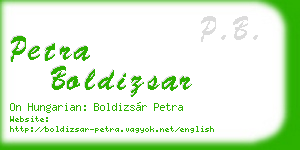 petra boldizsar business card